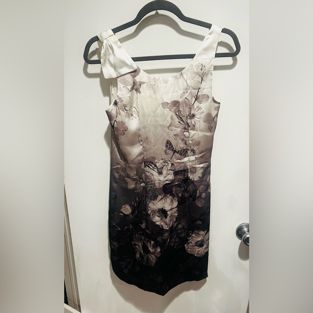 Brand: H&M  dress. Satin. Size: 2 (XS): white and grey print. Very lightly worn.